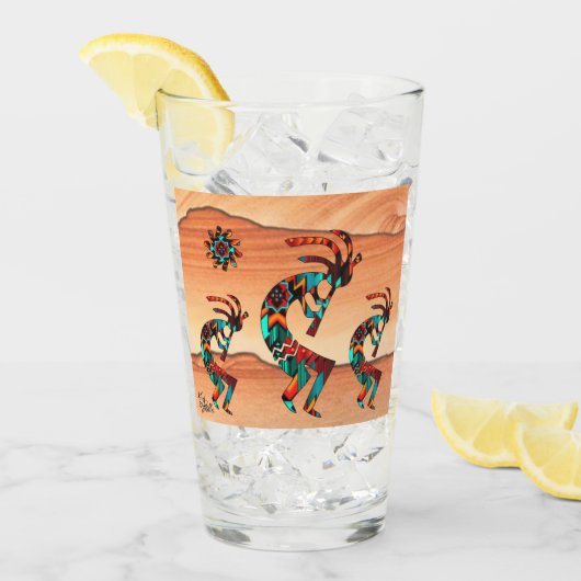 Trois verre Kokopelli Sud-Ouest (Devant glace)