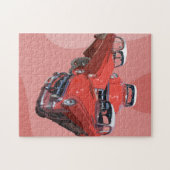Trois voitures classiques rouges Popart, puzzle (Horizontal)