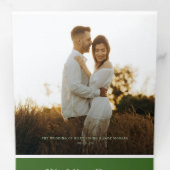 Trois Volets Ajouter Photo Romantique Green Wedding Programme (Intérieur en premier)