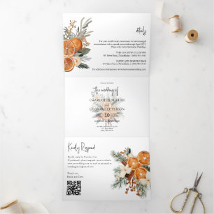 Trois Volets Automne Mariage d'hiver Invitation triplée