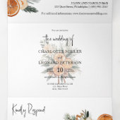 Trois Volets Automne Mariage d'hiver Invitation triplée (Intérieur au milieu)