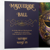 Trois Volets Belle Soirée Masquerade Ball Invitation (Intérieur en premier)