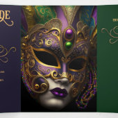 Trois Volets Belle Soirée Masquerade Ball Invitation (Intérieur au milieu)