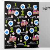 Trois Volets Bonne Carte d'anniversaire, #1 Anniversaire Noir (Intérieur en premier)