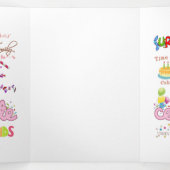 Trois Volets Bonne carte d'anniversaire amis famille Tri-Fold (Intérieur au milieu)