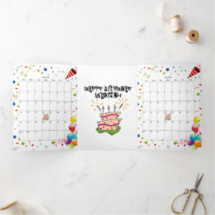 Trois Volets Bonne carte d'anniversaire Mai 2022 Calendrier Tri