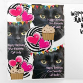 Trois Volets Bonne carte de dame de chat d'anniversaire, dame d (Intérieur en premier)