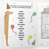 Trois Volets Bus et Animaux Tri-fold Carte d'anniversaire avec (Intérieur en premier)