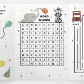 Trois Volets Bus et Animaux Tri-fold Carte d'anniversaire avec (Intérieur au milieu)