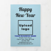 Trois Volets Carte Bleu clair pour le Nouvel An (Page de couverture)