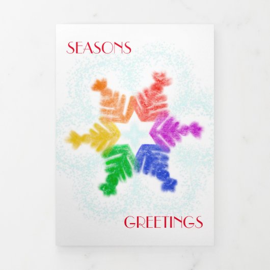 Trois Volets Carte de vacances Snowflo Rainbow (Page de couverture)