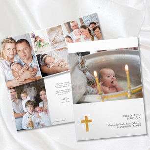 Trois Volets Carte Tri-Fold de Remerciement pour 7 Photos de Ba