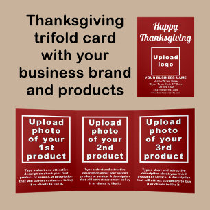 Trois Volets Carte triangulaire rouge Thanksgiving Business