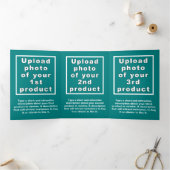 Trois Volets Carte triangulaire Turquoise pour produits d'affai (Intérieur)