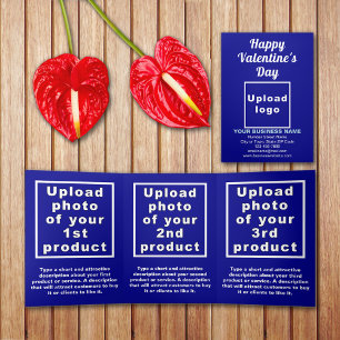 Trois Volets Carte triangulaire Valentine Blue Business