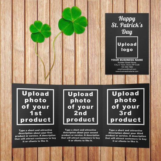 Trois Volets Carte triplée d'affaires Black St. Patrick's Day