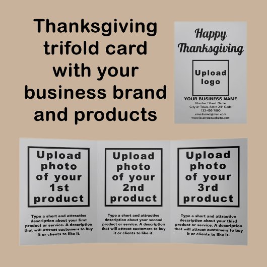 Trois Volets Carte triplée Gray de Thanksgiving Business