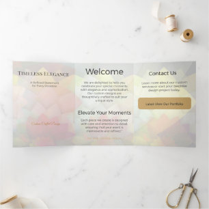Trois Volets Carte Triptyque Design Minimaliste Élégant Neutre