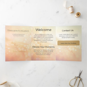 Trois Volets Carte Triptyque Design Minimaliste Élégant Neutre