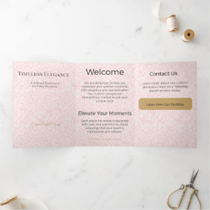 Trois Volets Carte Triptyque Design Minimaliste Élégant Neutre