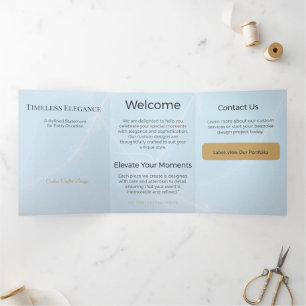 Trois Volets Carte Triptyque Design Minimaliste Élégant Neutre