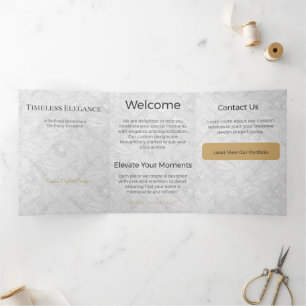 Trois Volets Carte Triptyque Design Minimaliste Élégant Neutre