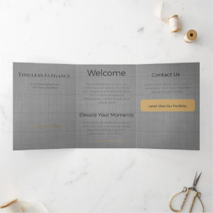 Trois Volets Carte Triptyque Design Minimaliste Élégant Neutre