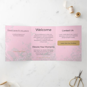 Trois Volets Carte Triptyque Design Minimaliste Élégant Neutre