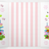 Trois Volets Carte triptyque FUN rose pour gâteau d'anniversair (Intérieur au milieu)