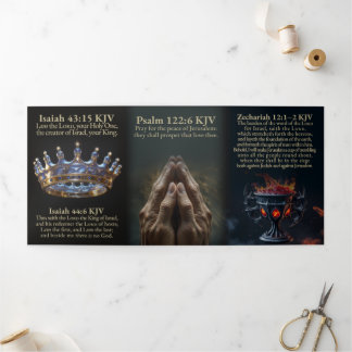 Trois Volets Coupe de Tremblement Triptyque Carte KJV