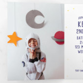 Trois Volets Deux La Lune 2e Anniversaire Triplé Invitation (Intérieur en premier)