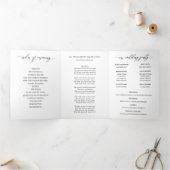 Trois Volets Élégant livret de programme de mariage blanc tript (Intérieur)