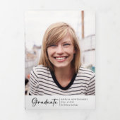 Trois Volets Faire-part des diplômés de la photo de script mode (Page de couverture)