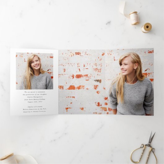 Trois Volets Faire-part des diplômés de la photo de script mode (Intérieur)