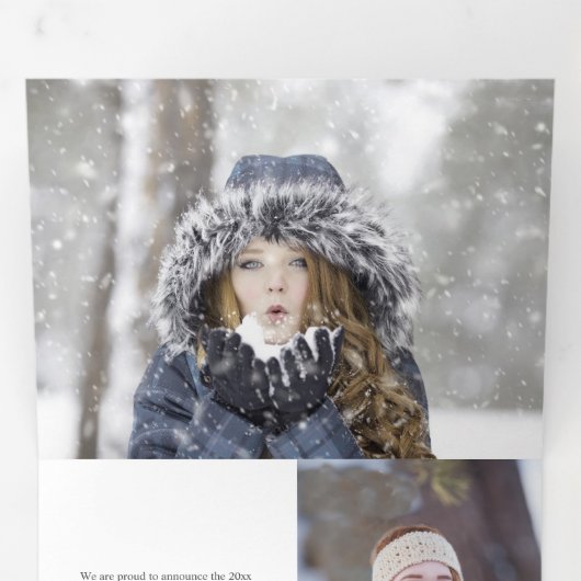 Trois Volets Faire-part Tri-Fold (Intérieur en premier)