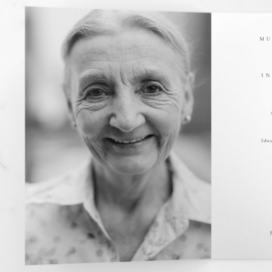 Trois Volets Floral Turquoise rose Abstrait Memorial Programme (Intérieur en premier)