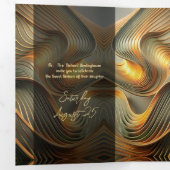 Trois Volets Flower Gold Sweet moderne 16 Party Invitation (Intérieur en premier)