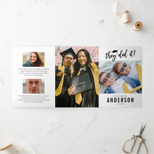 Trois Volets Invitation à la fête de photos de double remise de (Extérieur)