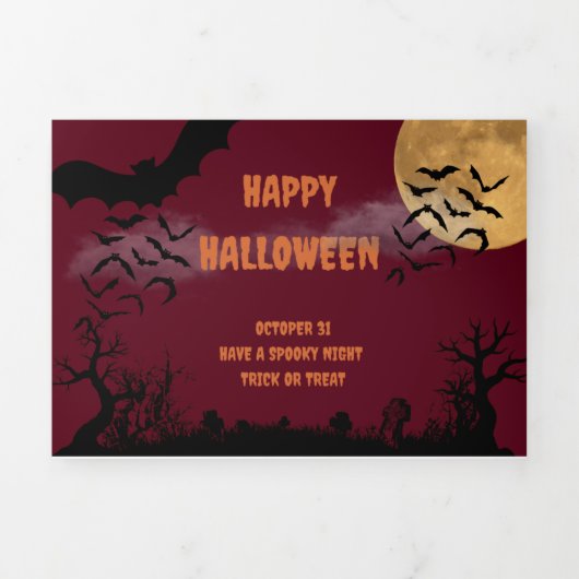 Trois Volets Invitation à la fête d'Halloween (Page de couverture)