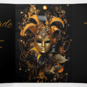 Trois Volets Invitation Colorée Masquerade Party (Intérieur au milieu)