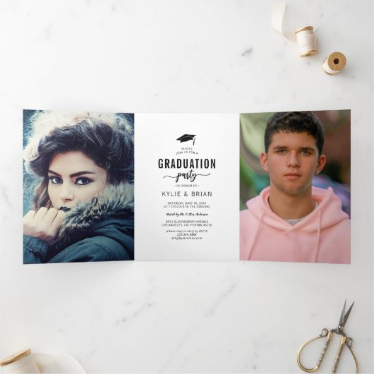 Trois Volets Invitation de la partie photographique de double d (Intérieur)