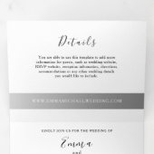 Trois Volets Invitation de mariage pliable tri-partite avec écr (Intérieur en premier)
