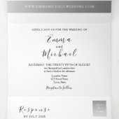 Trois Volets Invitation de mariage pliable tri-partite avec écr (Intérieur au milieu)