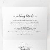 Trois Volets Invitation de mariage tri-pli simple classique (Intérieur en premier)