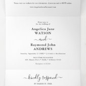 Trois Volets Invitation de mariage tri-pli simple classique (Intérieur au milieu)