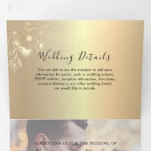 Trois Volets Invitation de mariage tri-pliée 3 en 1 en or (Intérieur en premier)