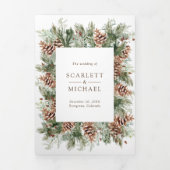 Trois Volets Invitation de mariage trifold d'hiver (Page de couverture)