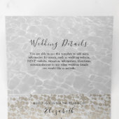 Trois Volets Invitation de mariage triptyque avec photo de plag (Intérieur en premier)