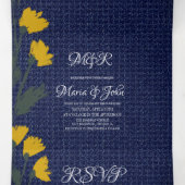 Trois Volets Invitation de mariage triptyque Denim & Wild Flowe (Intérieur au milieu)