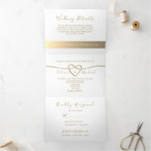 Trois Volets Invitation de mariage triptyque élégante simple (Intérieur)